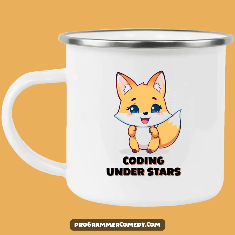 Funny Fox Coder Camping Mug: Your Clever Companion for Tech Adventures