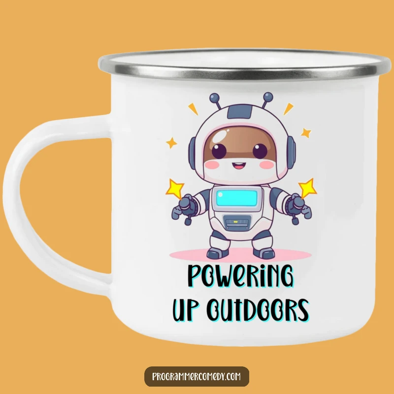 Funny Robot Animal Camping Mug: Your Cheerful Companion for Outdoor Adventures
