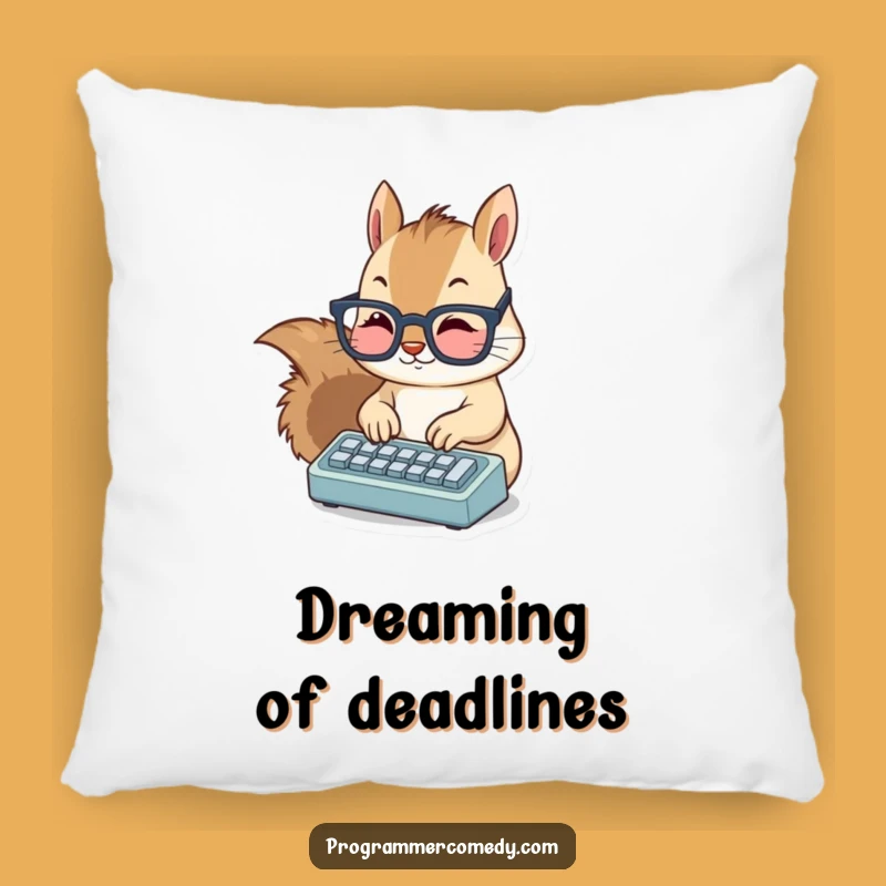 Funny Squirrel Typist Pillow: Cozy Up with This Hilarious Keyboard Companion