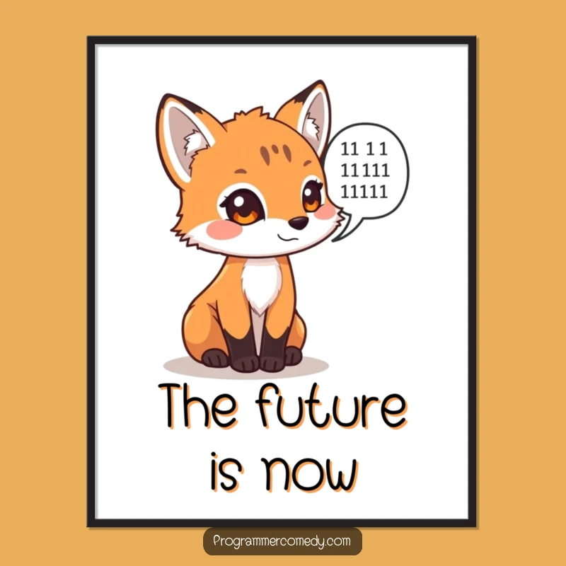 Funny Fox Coder Digital Art - Hilarious Tech Wall Decor Gift