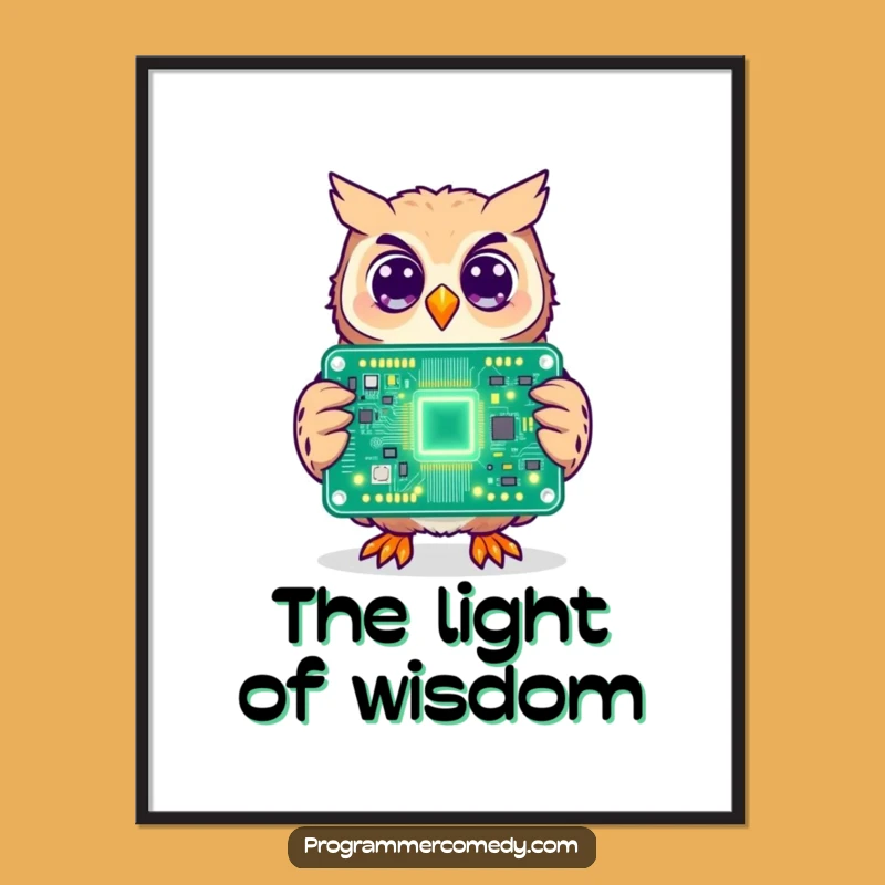 Funny Owl Coder Digital Art Print: Instant Download for Intelligent Tech Decor