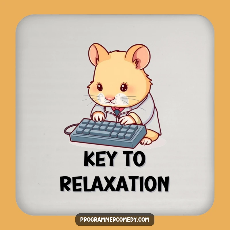 Funny Hamster Scientist Coaster: Tiny Typing Protection - Hilarious Table Gift