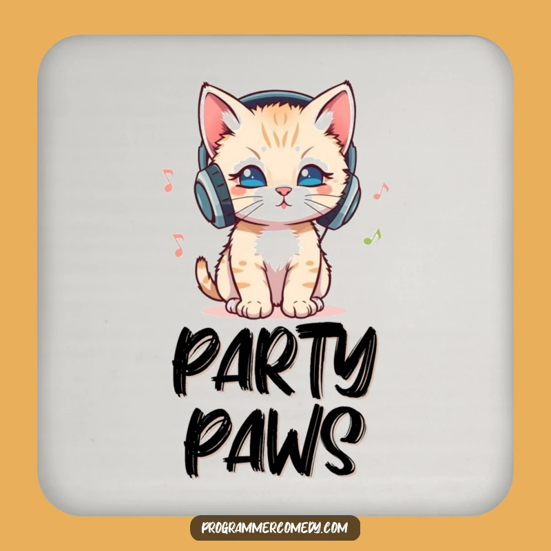 Funny Kitten Music Coaster - Protect Surfaces with Fun Gift