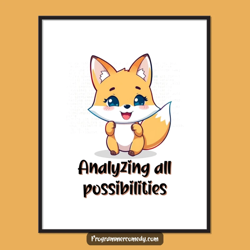 Funny Fox Coder Poster: Add Clever Tech Humor to Your Walls