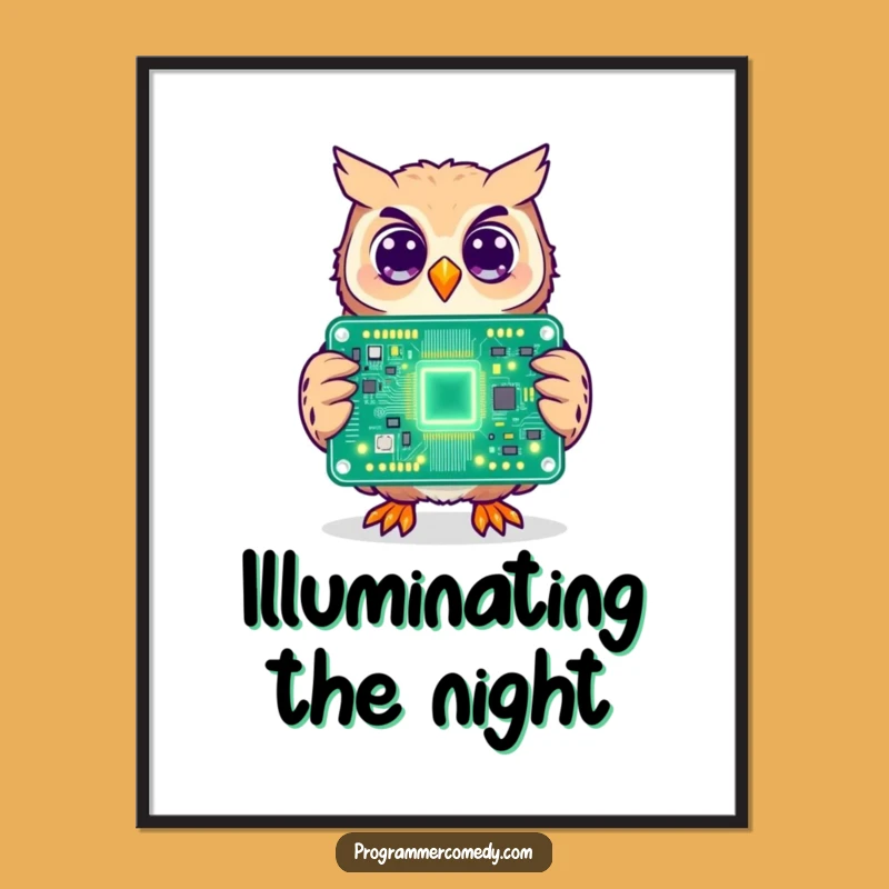Funny Owl Coder Poster: Add Intelligent Whimsy to Your Walls