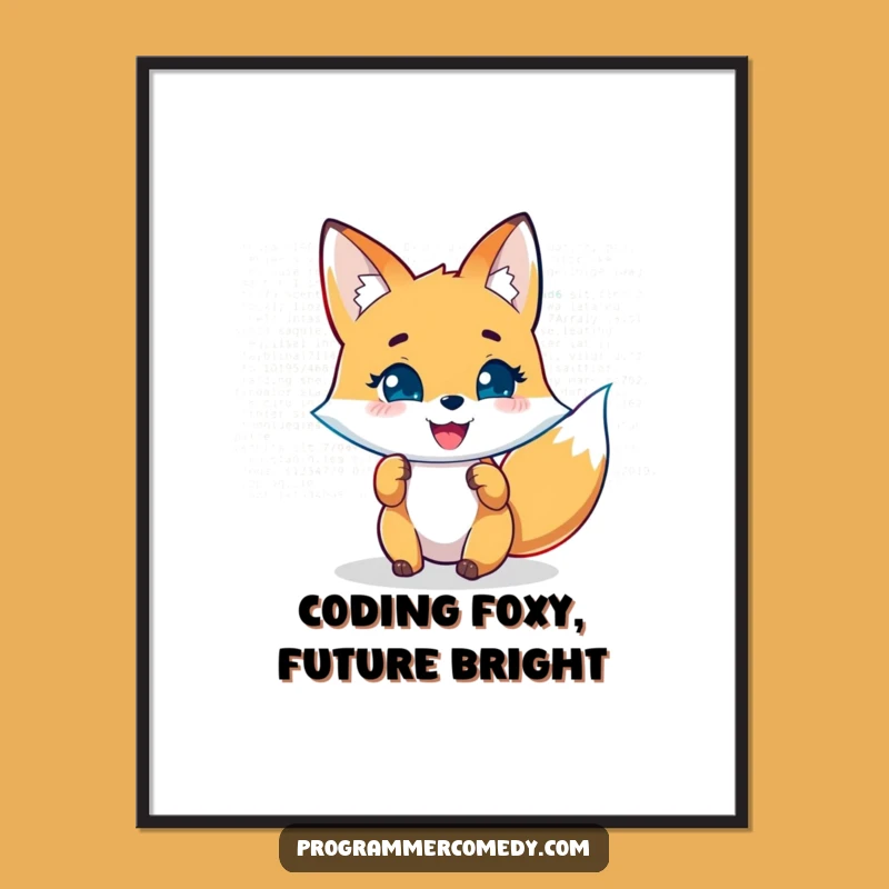 Free Printable Fox Wall Art: Coder's Display, Whimsical Downloadable Decor for Tech Spaces