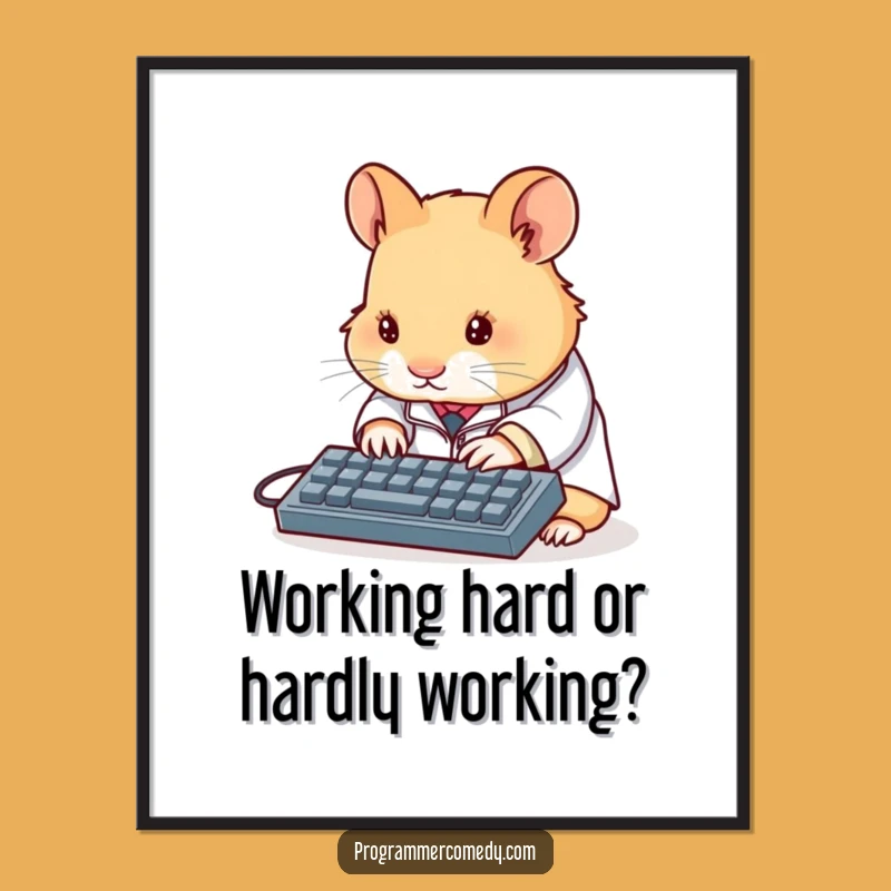 Funny Free Printable Hamster Wall Art: Typing Scientist Downloadable Decor!