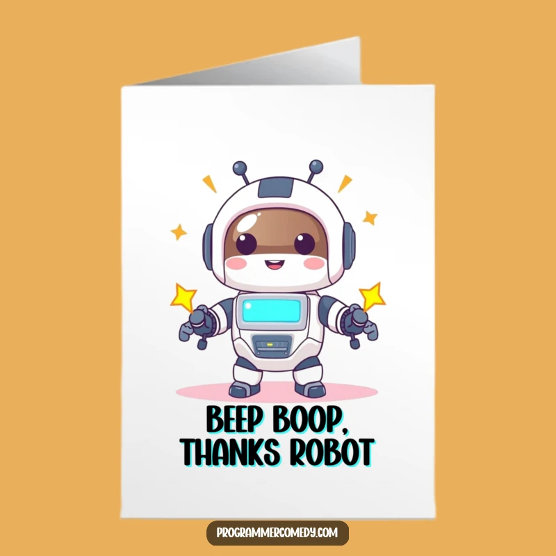 Free Printable Robot Animal Thank You Card: Powered Gratitude, Downloadable Thanks from Your Sidekick
