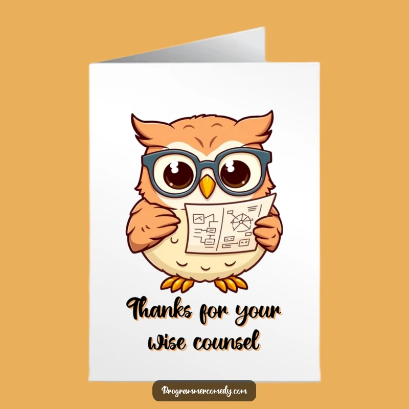 Free Printable Thank You Card: Wise Owl Scholar Funny Downloadable Gift for Gratitude