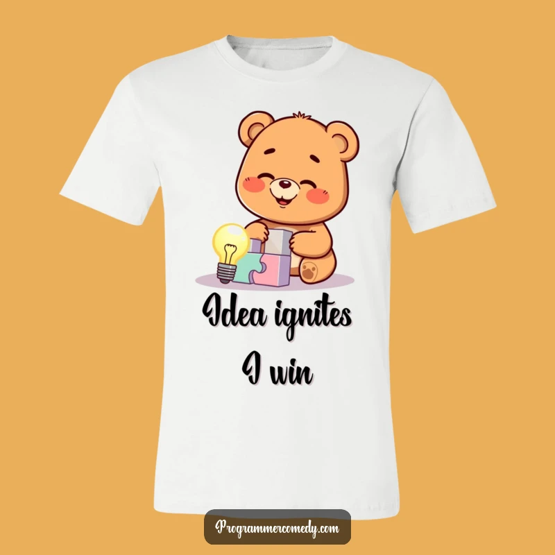 Funny Bear Cub Solves Puzzle T-Shirt: Wear Your Genius with Pride