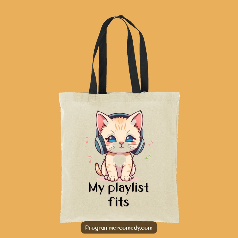 Funny Kitten Music Lover Tote Bag - Carry Your Tunes in Style Gift