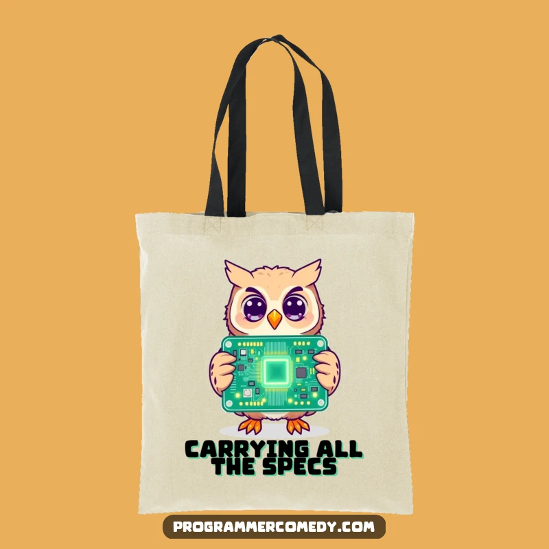 Funny Owl Coder Tote Bag: Carry Your Tech Gear with Wise Humor
